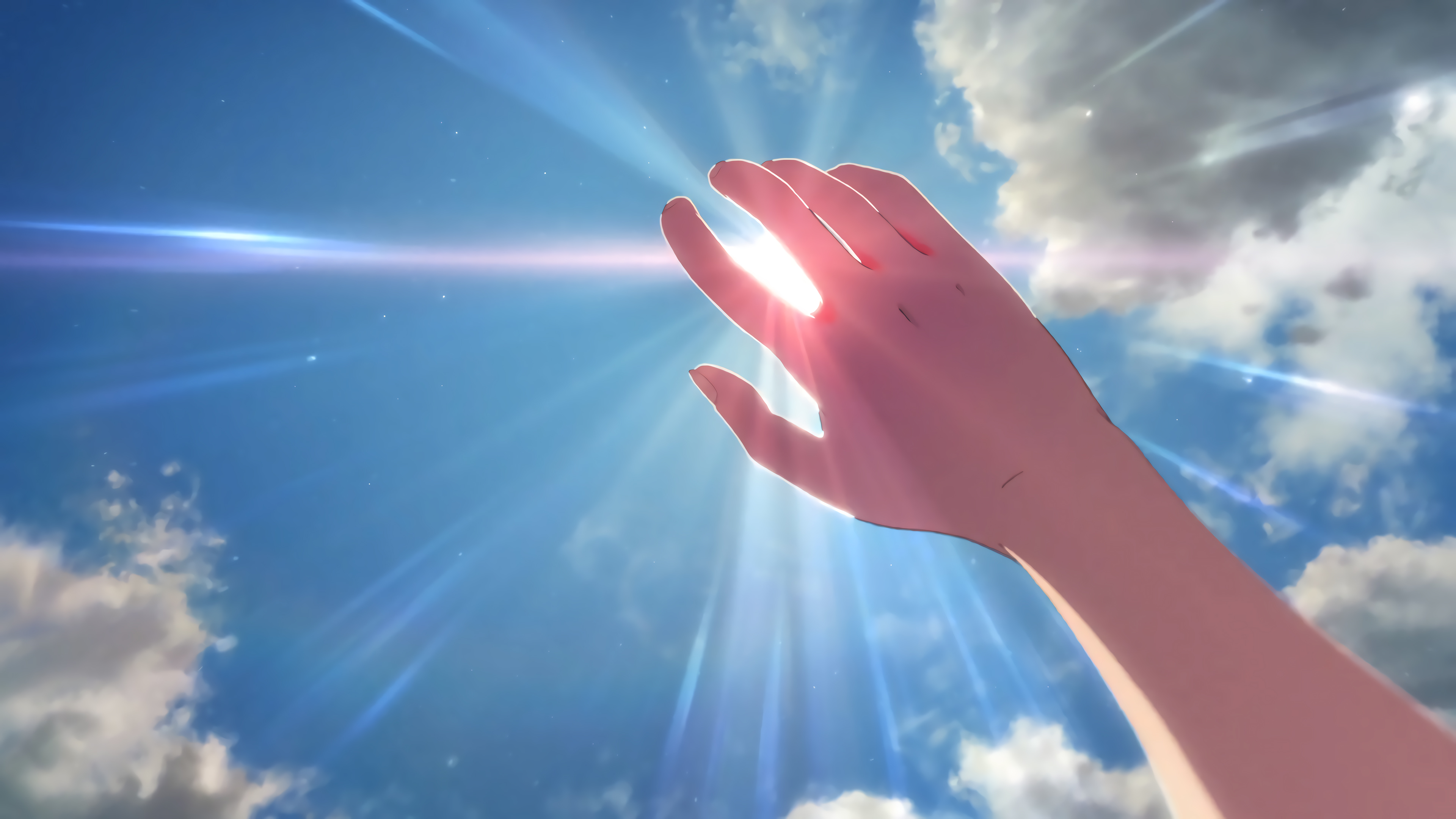 天气之子天空牵手4k动漫壁纸3840x2160