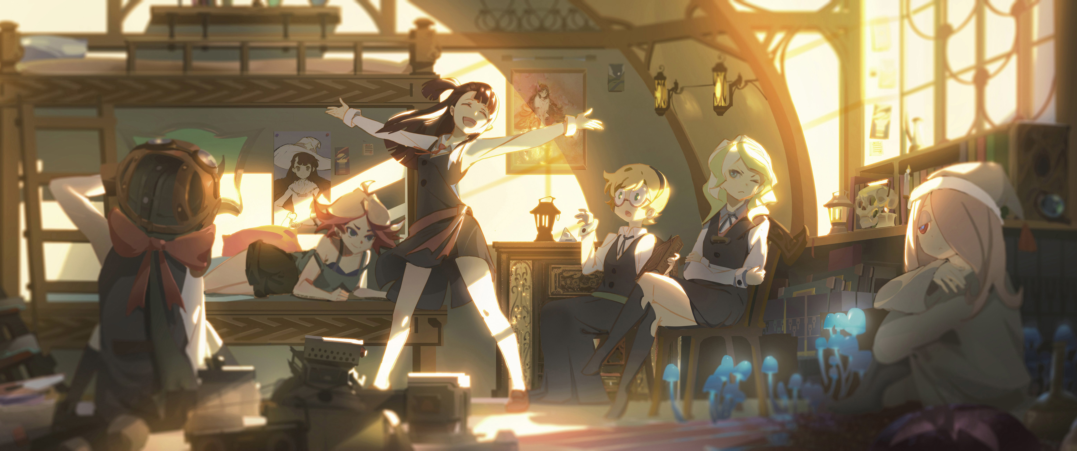 小魔女学园超宽屏动漫壁纸3440x1440