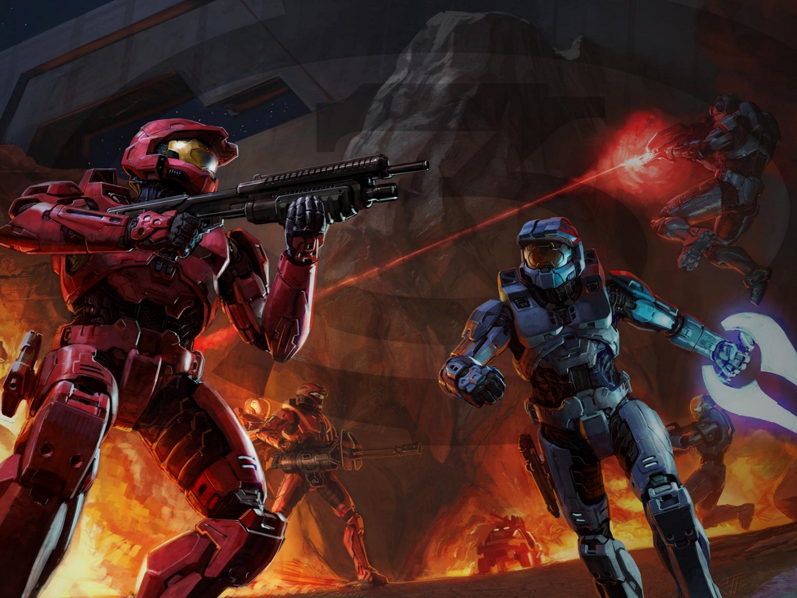 光晕战斗场景高清壁纸激烈震撼1600x1200