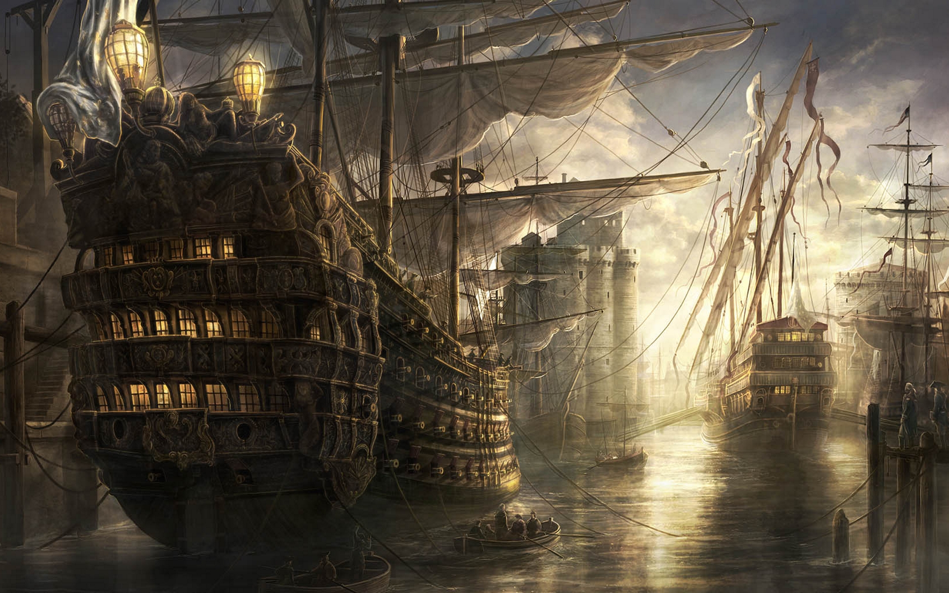 全面战争海洋战役高清壁纸广阔1920x1200