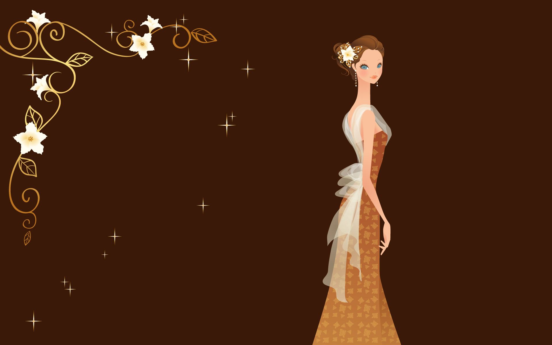 欢庆永恒卡通宽屏婚礼新娘壁纸1920x1200