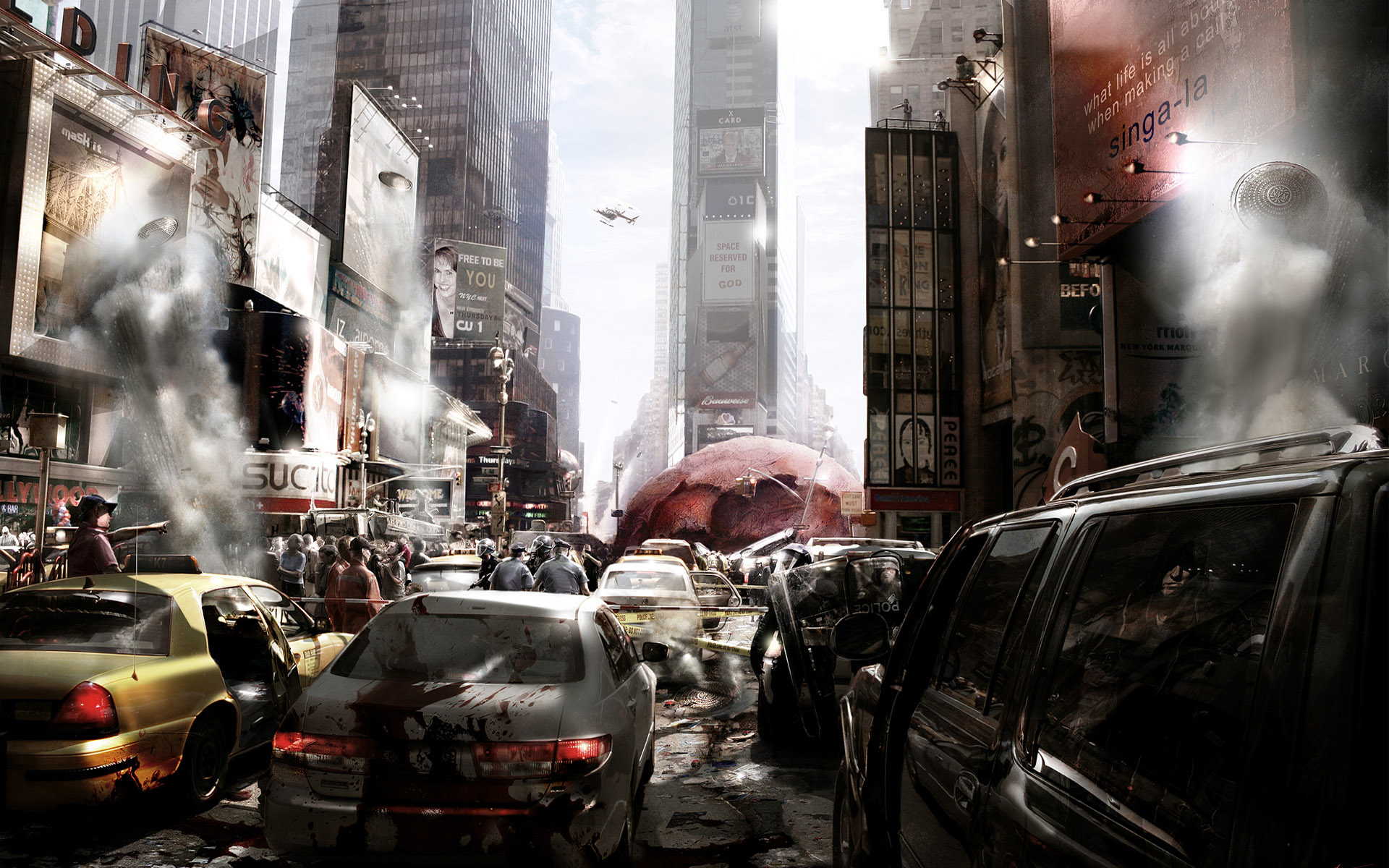 血色触手吞噬瞬间高清桌面壁纸1920x1200