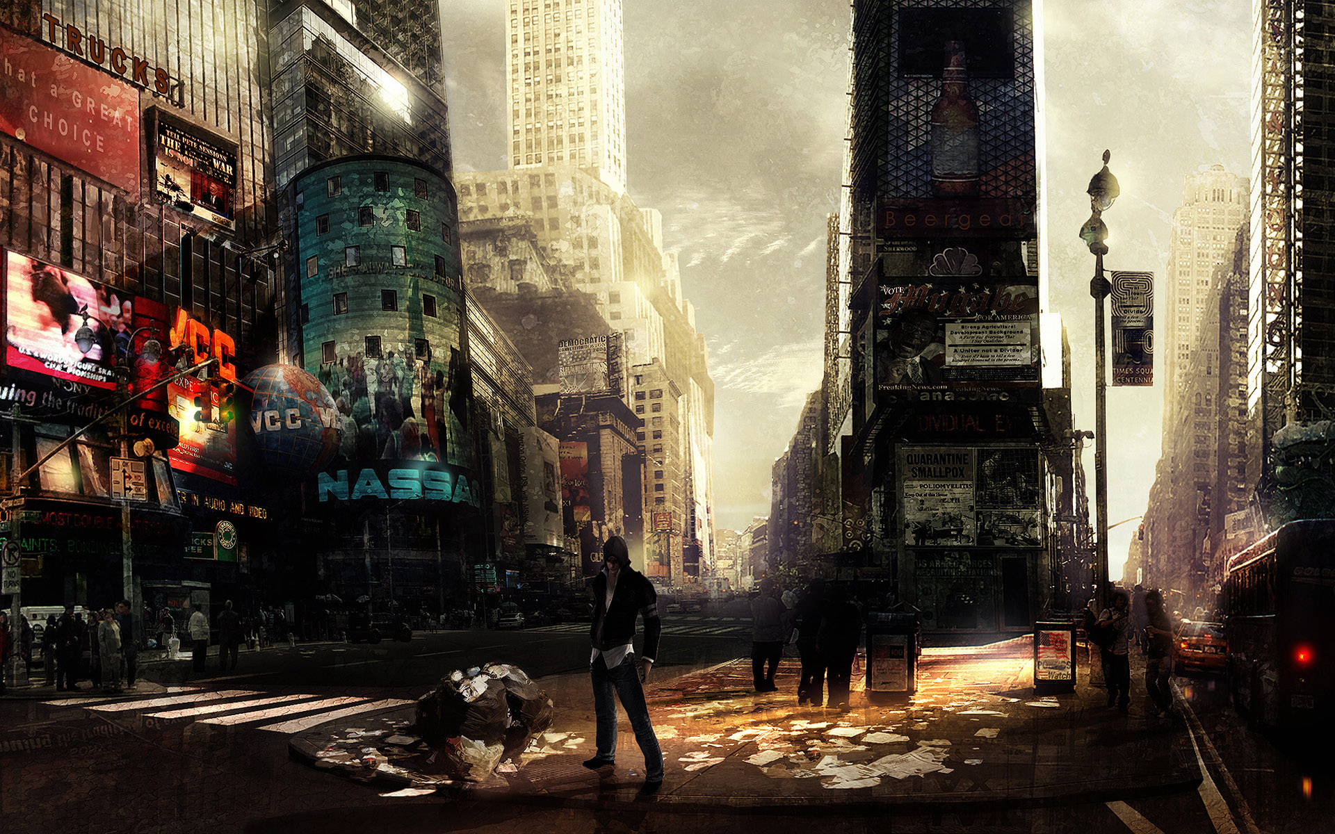 病毒肆虐破败街道高清墙纸1920x1200