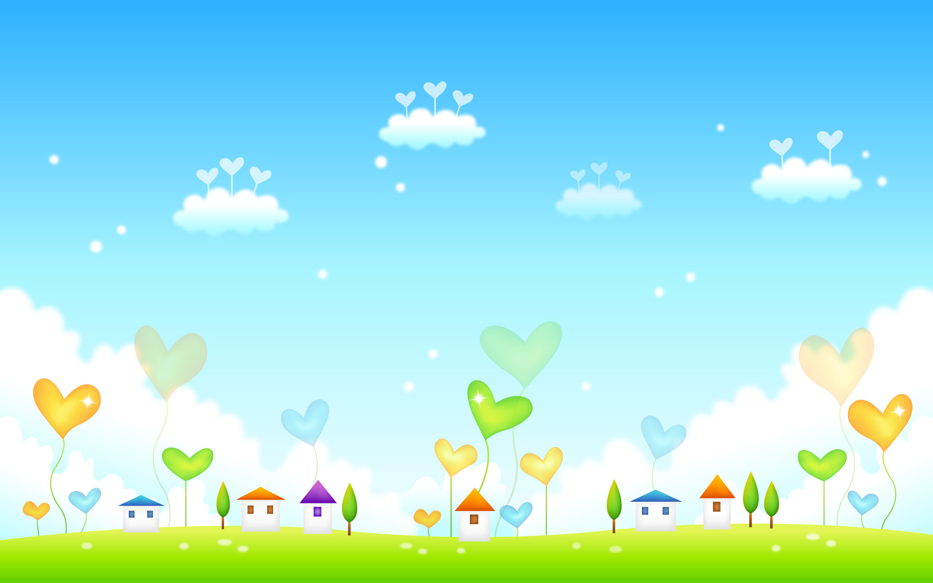 手绘可爱卡通高清背景壁纸1920x1200