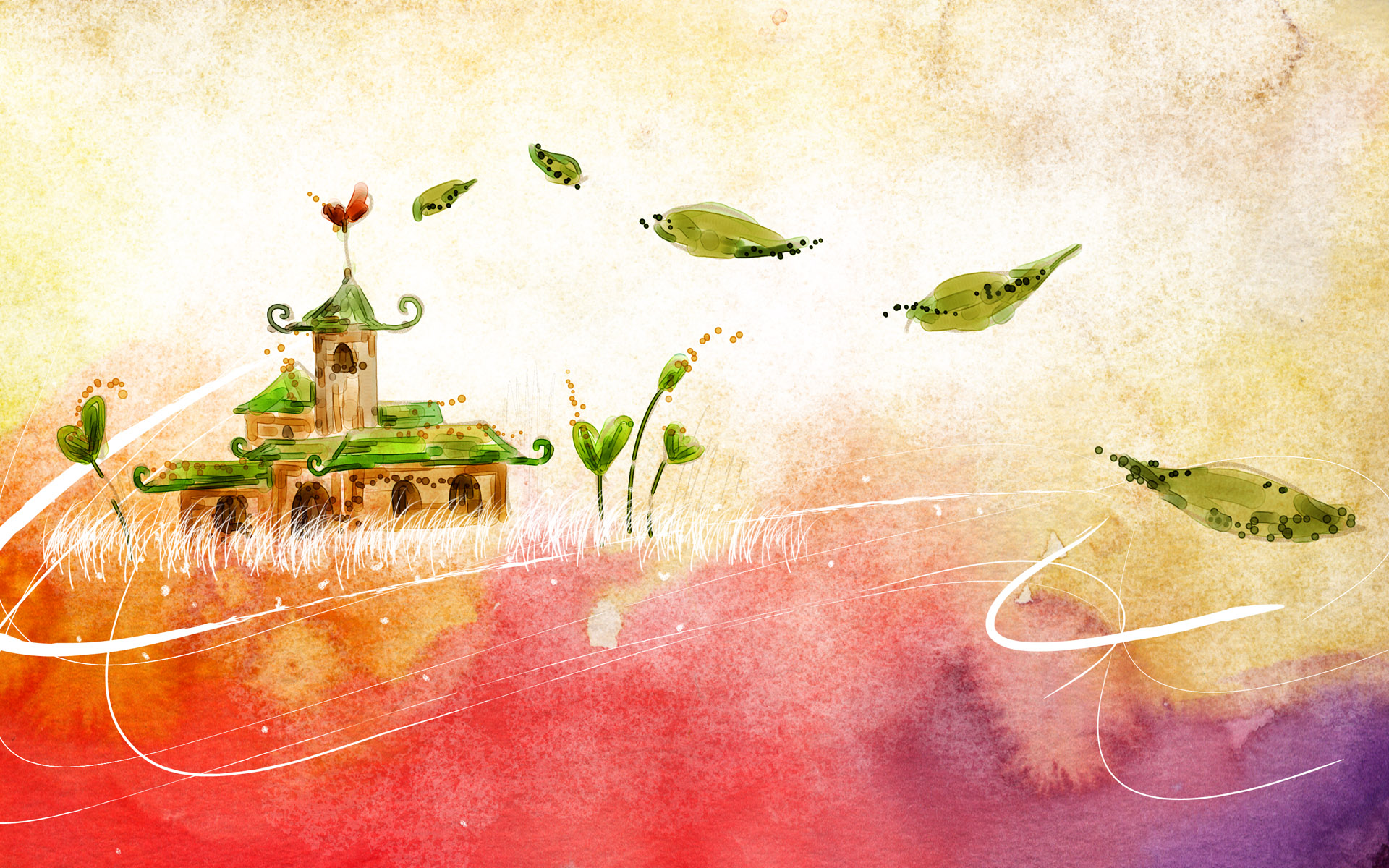 可爱卡通风景壁纸高清1920x1200