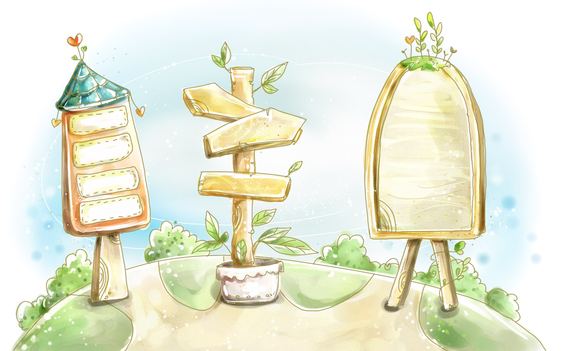 可爱卡通主题高清桌面1920x1200