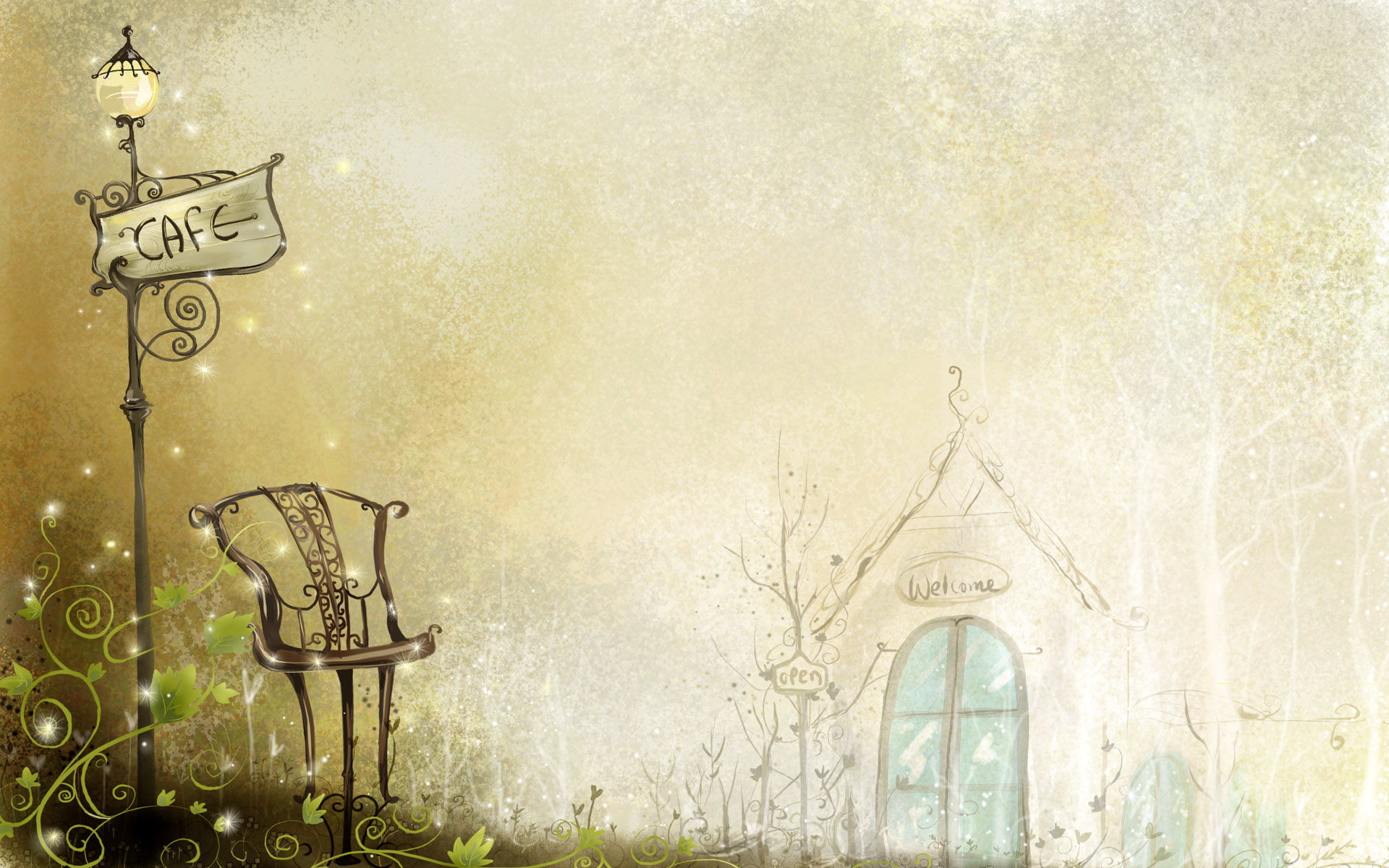 治愈系手绘梦幻自然风光壁纸1920x1200