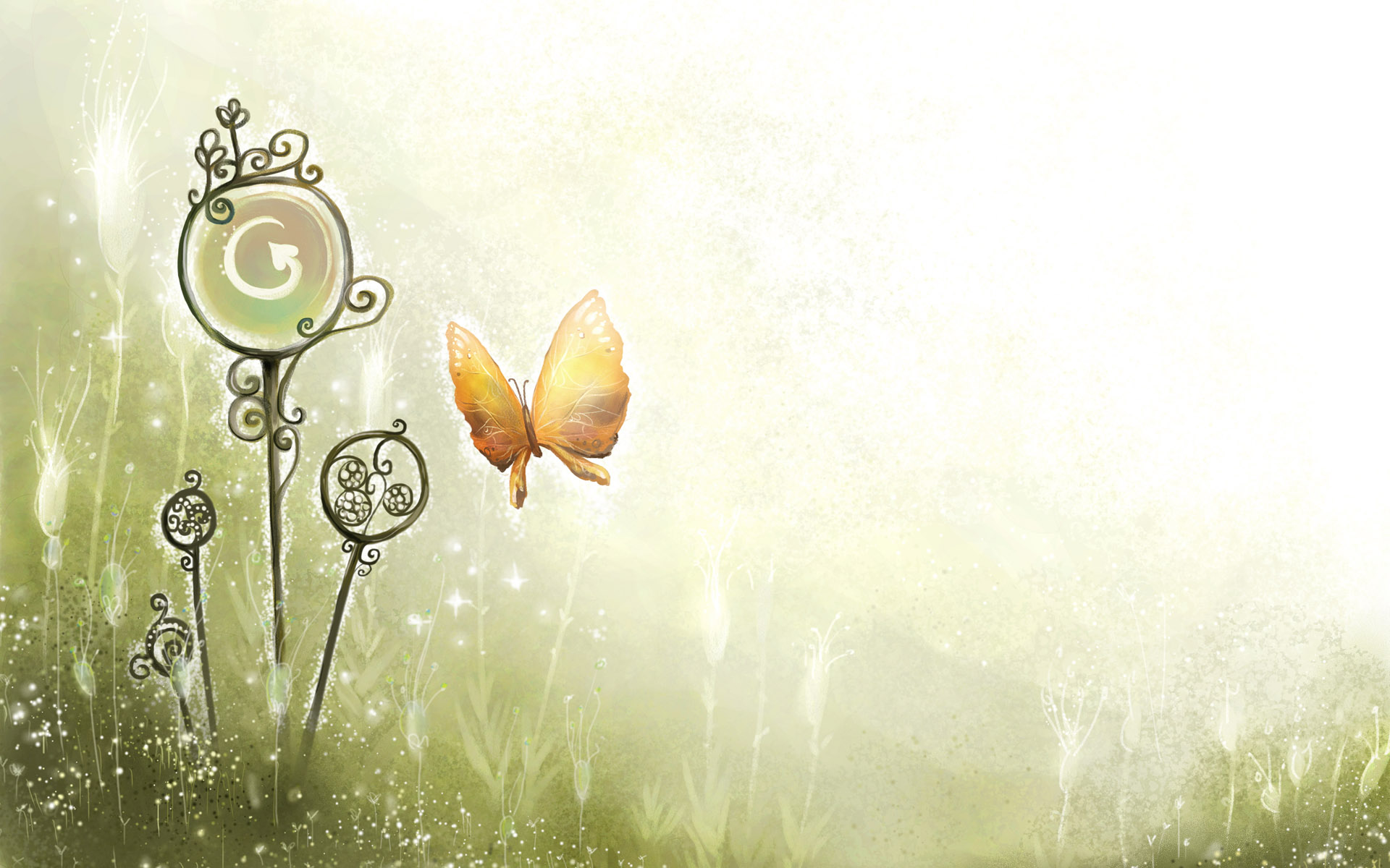 手绘风格梦幻山水桌面壁纸1920x1200