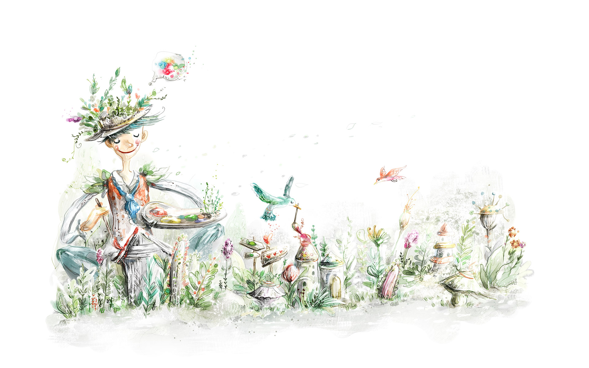 梦幻童话手绘自然风光壁纸1920x1200