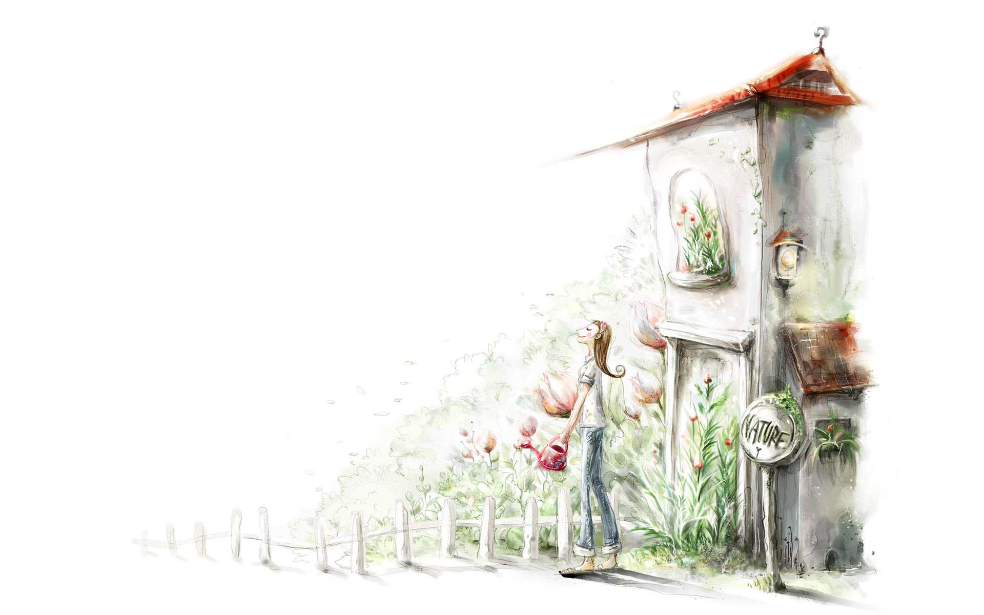 治愈梦幻手绘风光电脑背景1920x1200