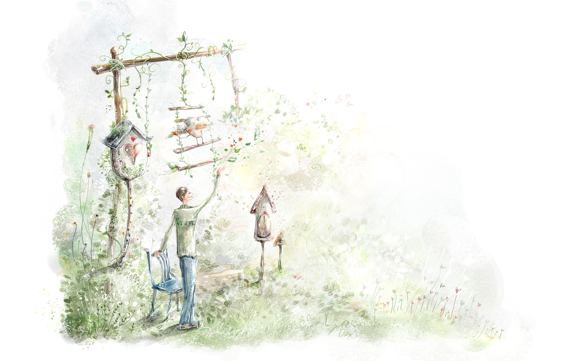 手绘艺术治愈自然桌面背景1920x1200