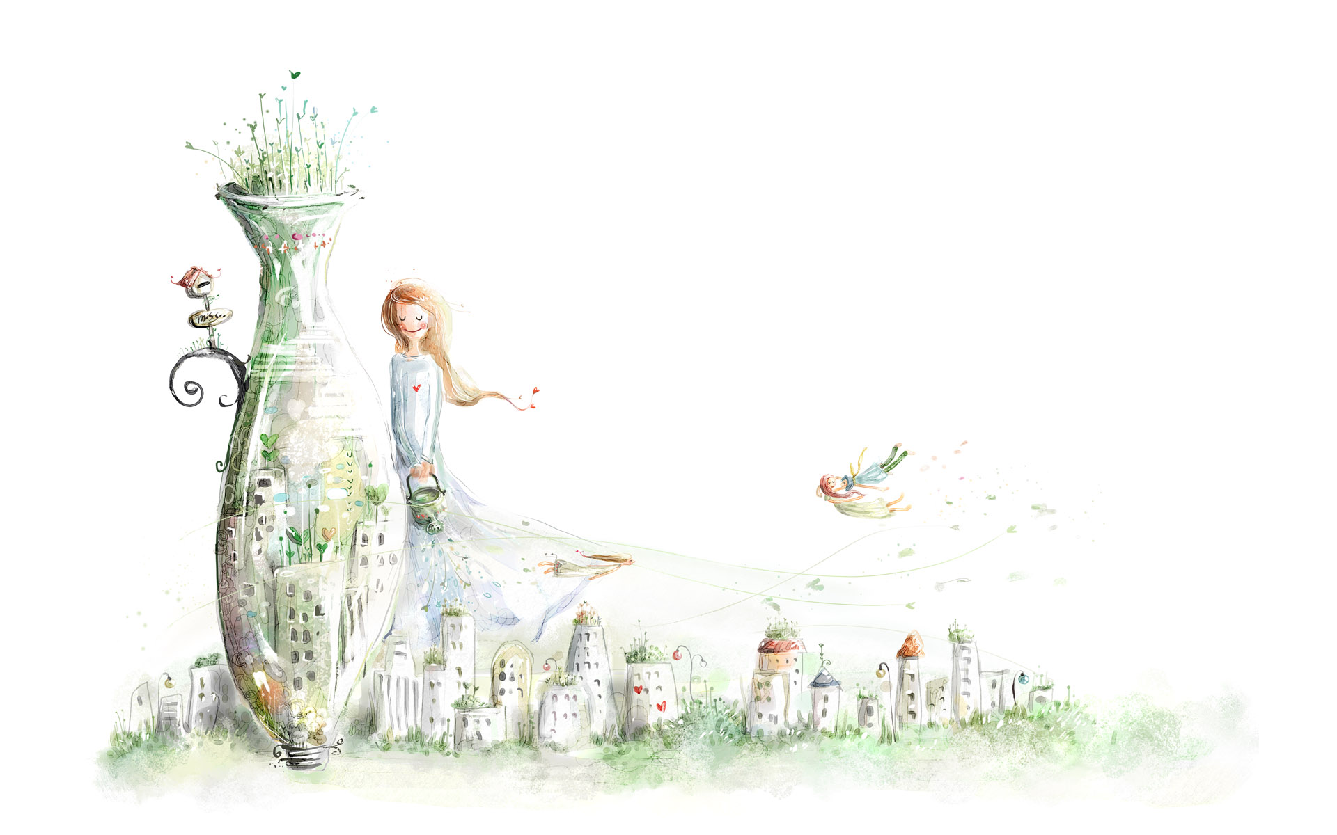 手绘艺术唯美仙境电脑壁纸1920x1200