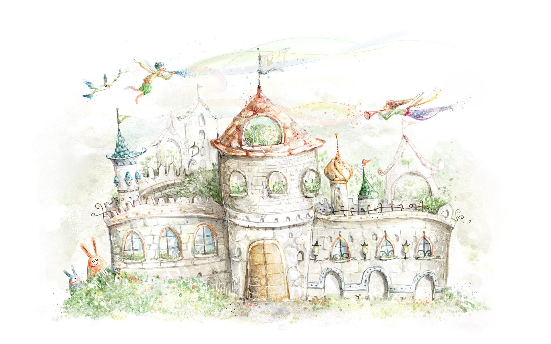 唯美治愈手绘山水壁纸精选1920x1200