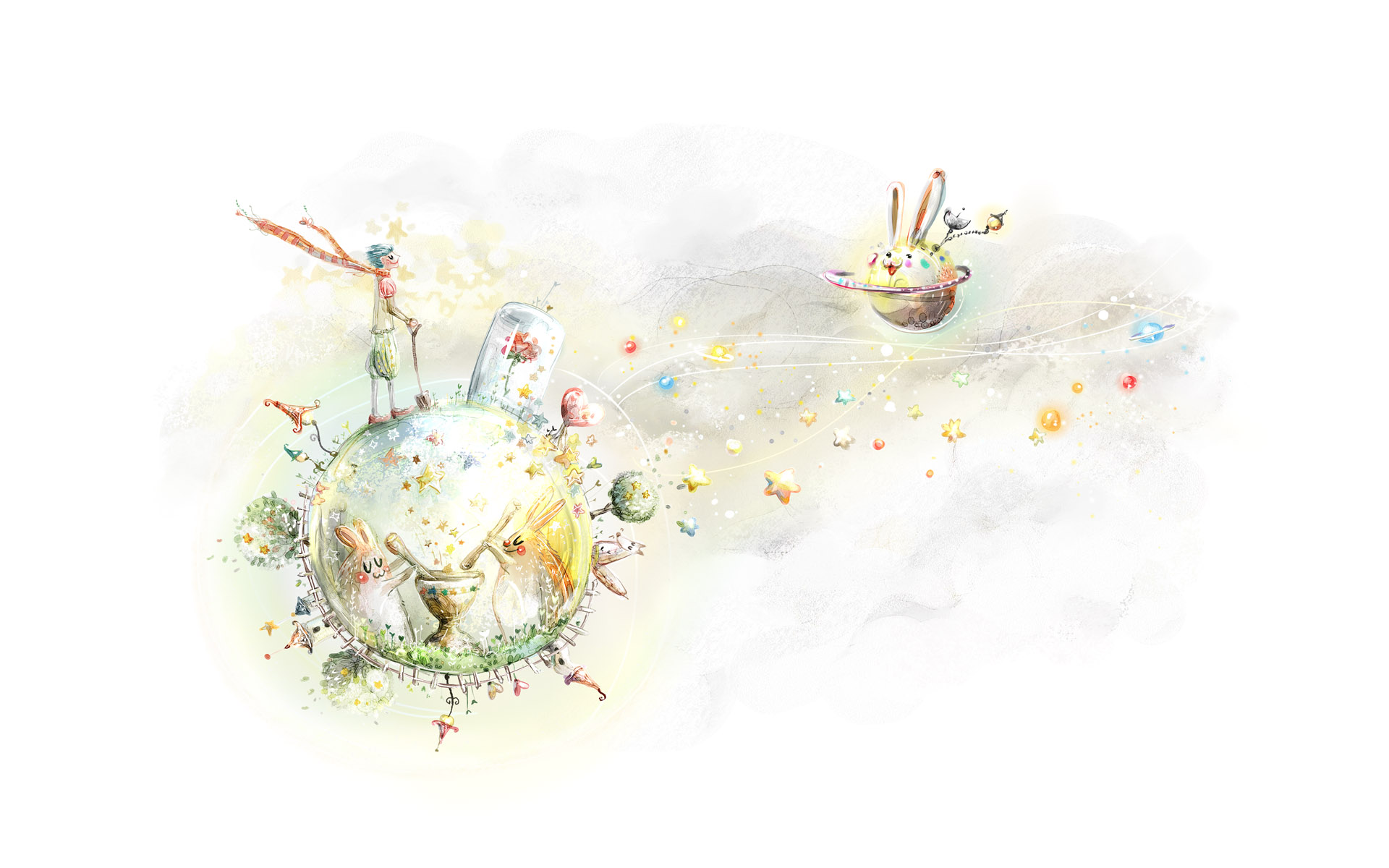 梦幻自然手绘风光桌面背景1920x1200