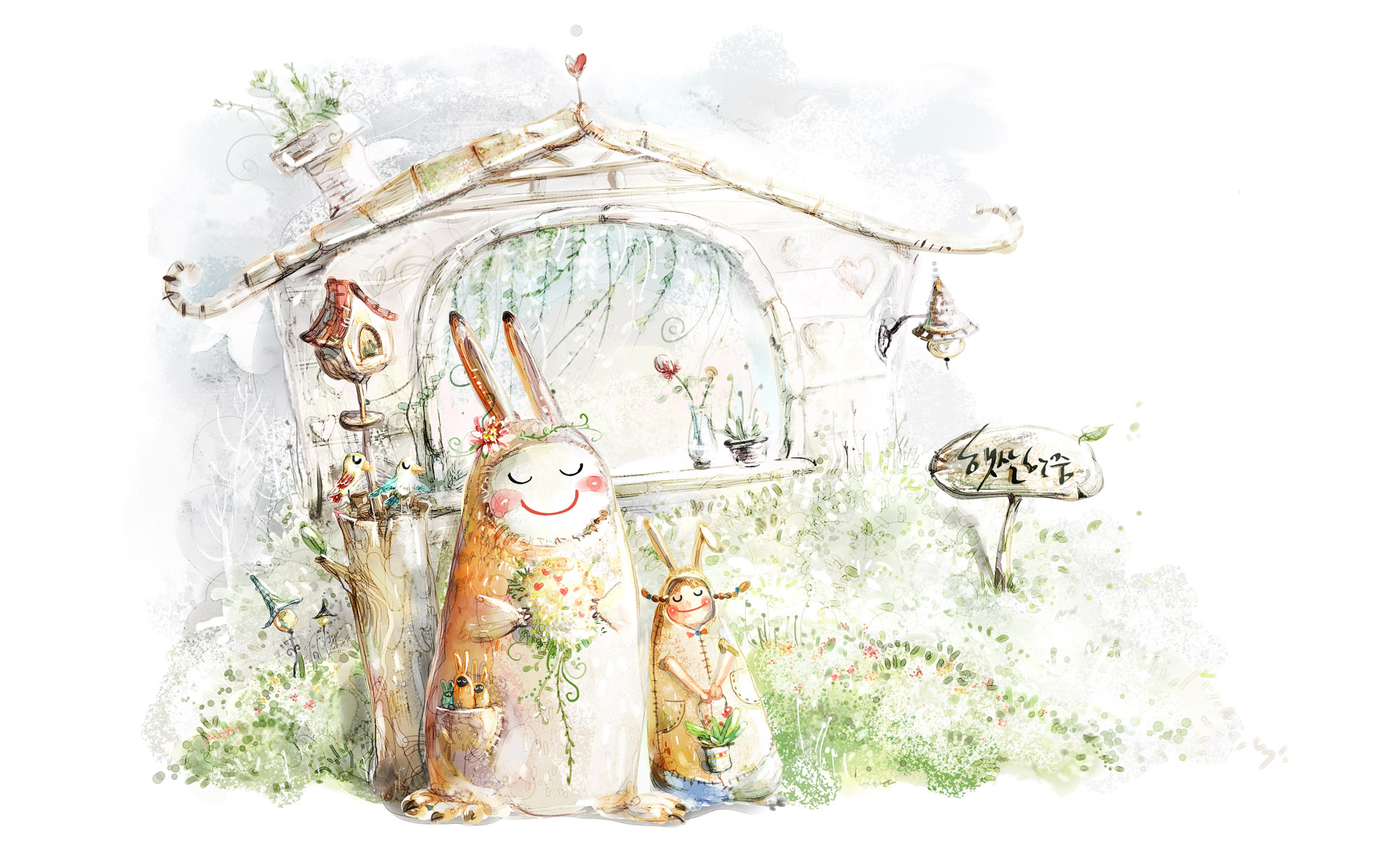 手绘风格唯美场景高清壁纸1920x1200