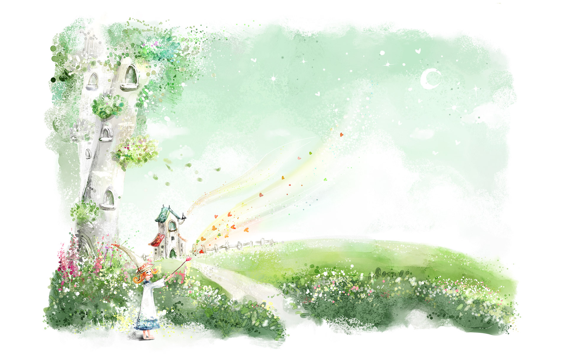 梦幻意境手绘风景电脑背景1920x1200