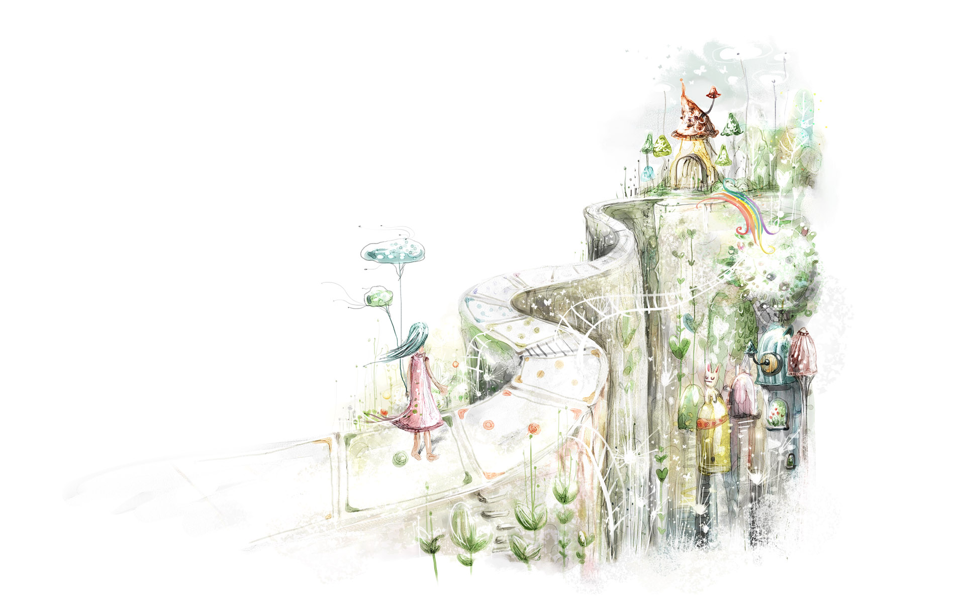 梦幻自然手绘山水高清壁纸1920x1200