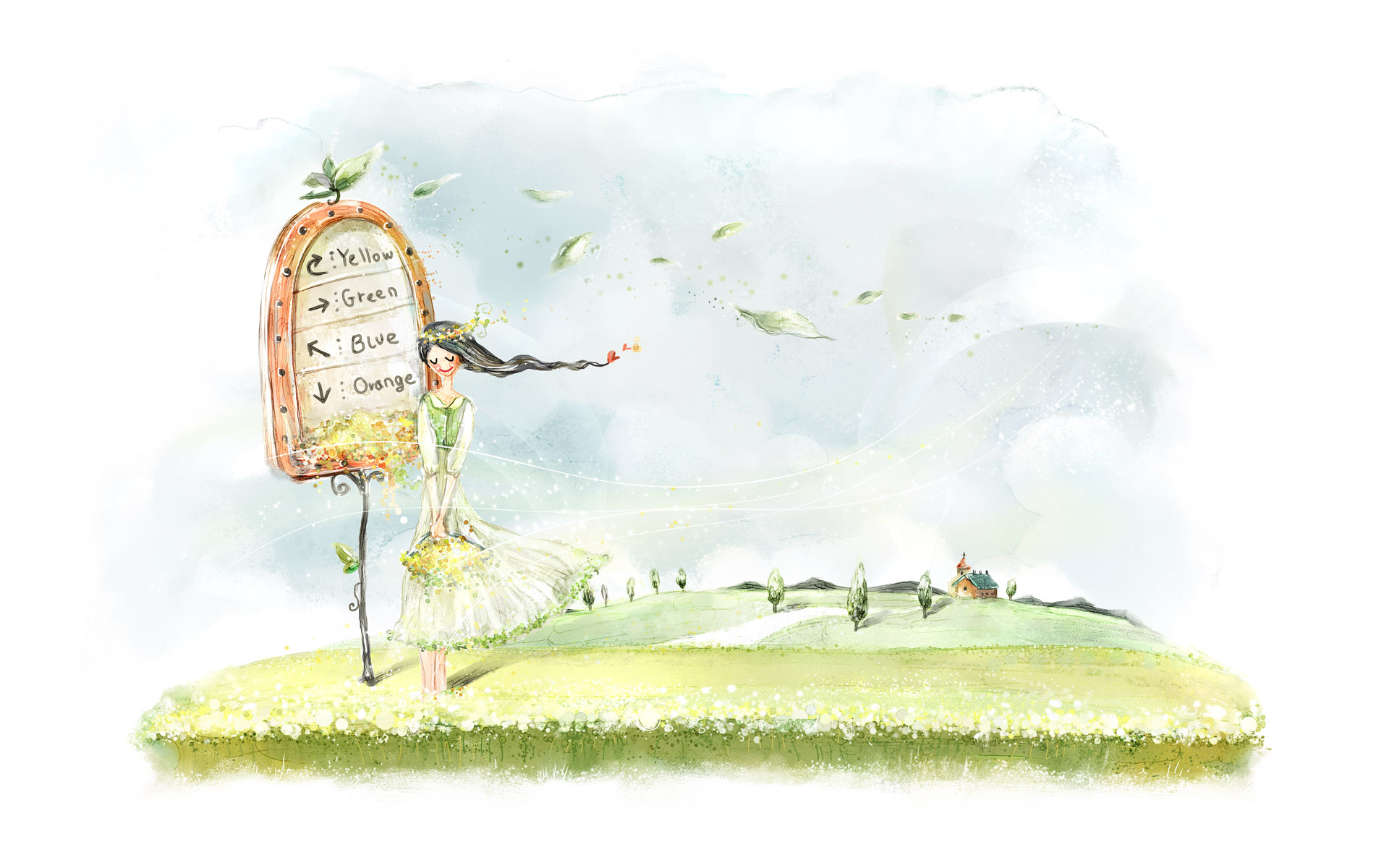 艺术手绘梦幻治愈风光壁纸1920x1200