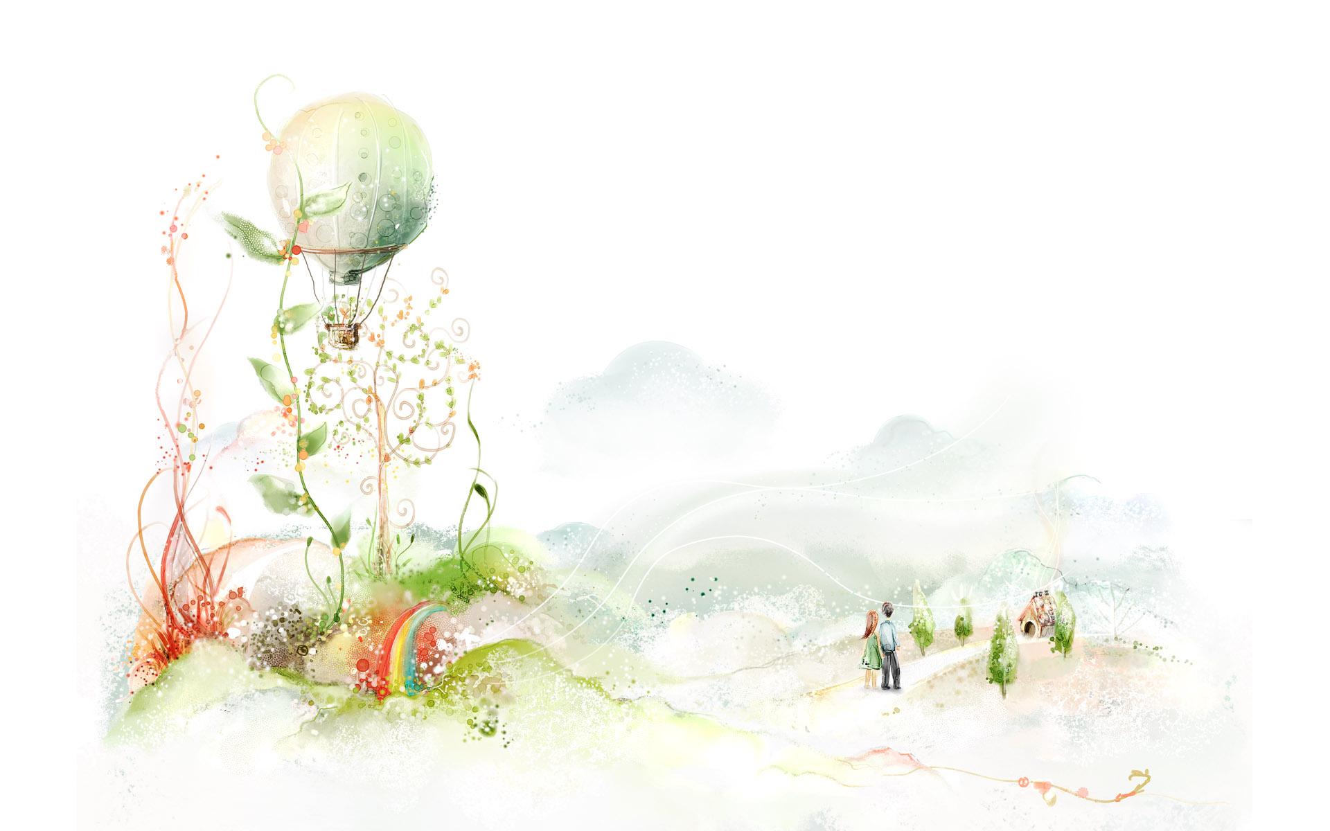 唯美梦幻手绘自然桌面背景1920x1200