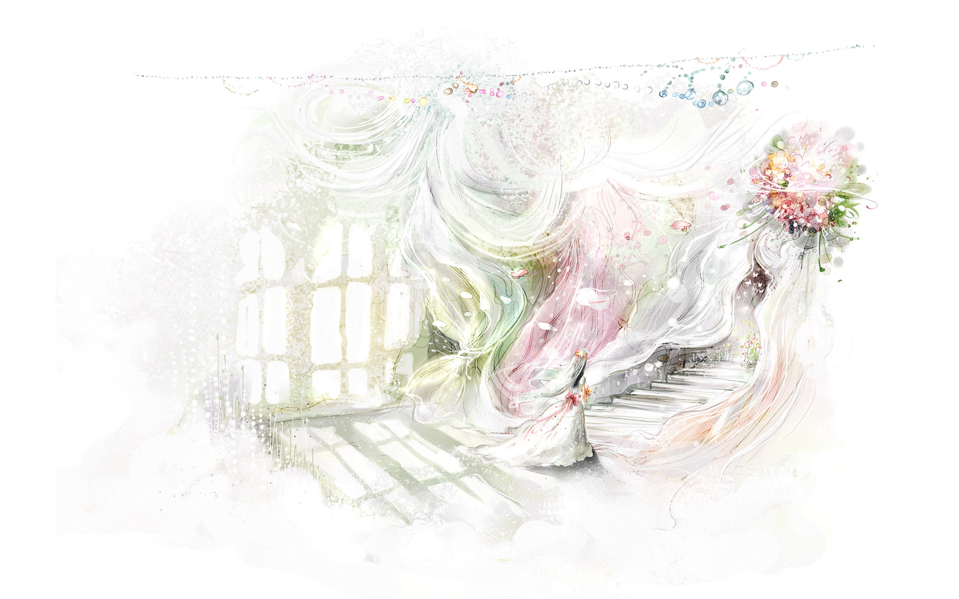 手绘艺术治愈场景桌面背景1920x1200