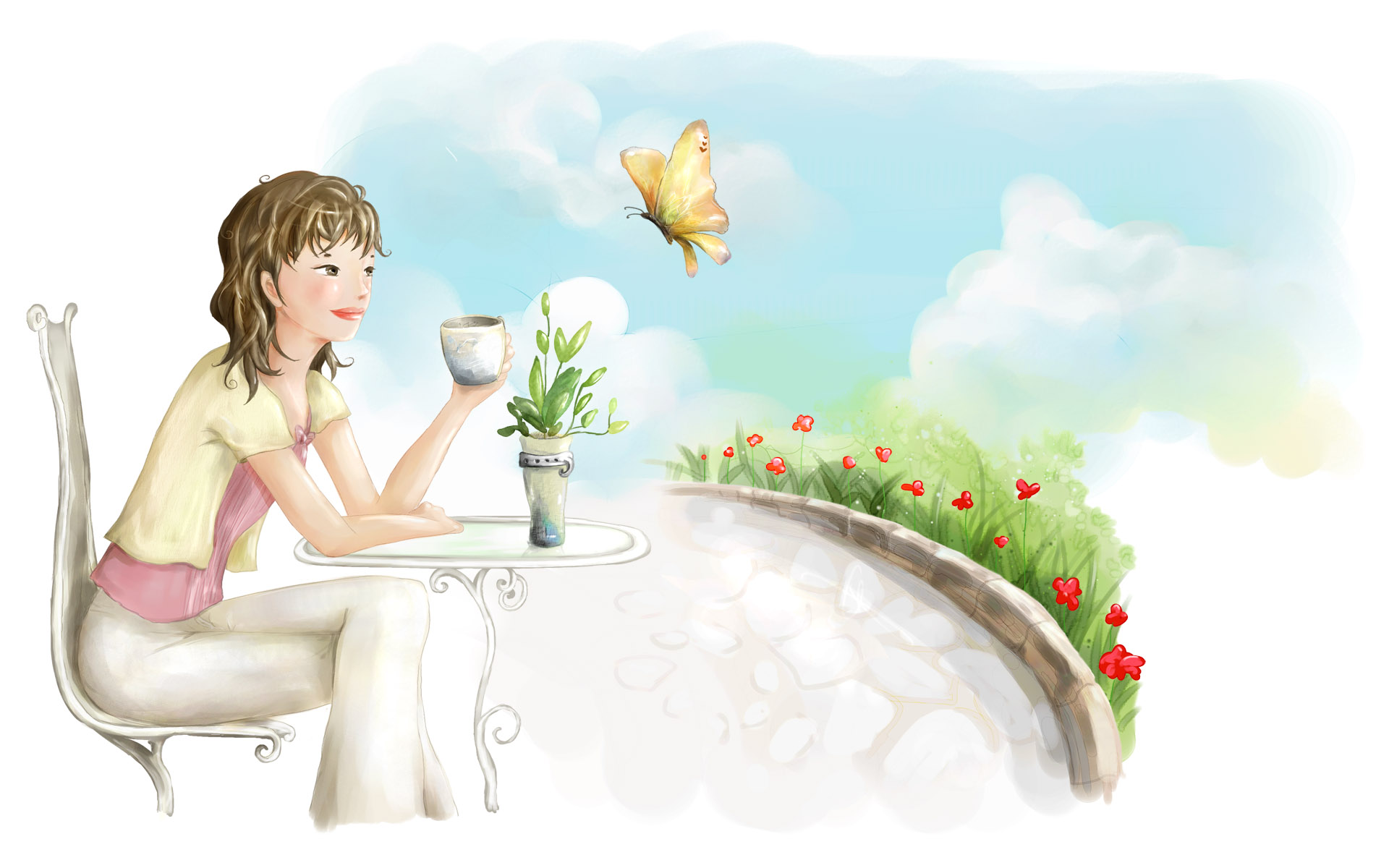 治愈系手绘意境高清壁纸1920x1200