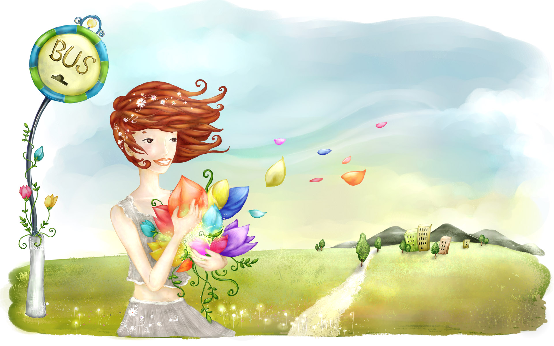 手绘艺术唯美世界壁纸高清1920x1200