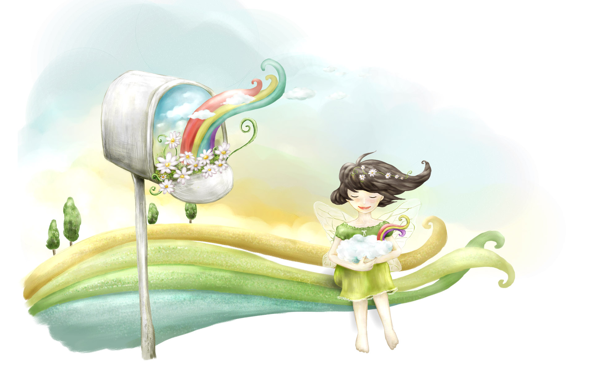 唯美梦幻手绘仙境高清壁纸1920x1200