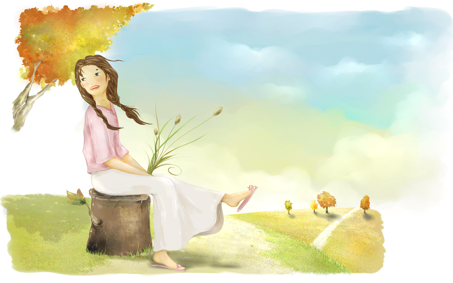 手绘艺术治愈世界高清壁纸1920x1200