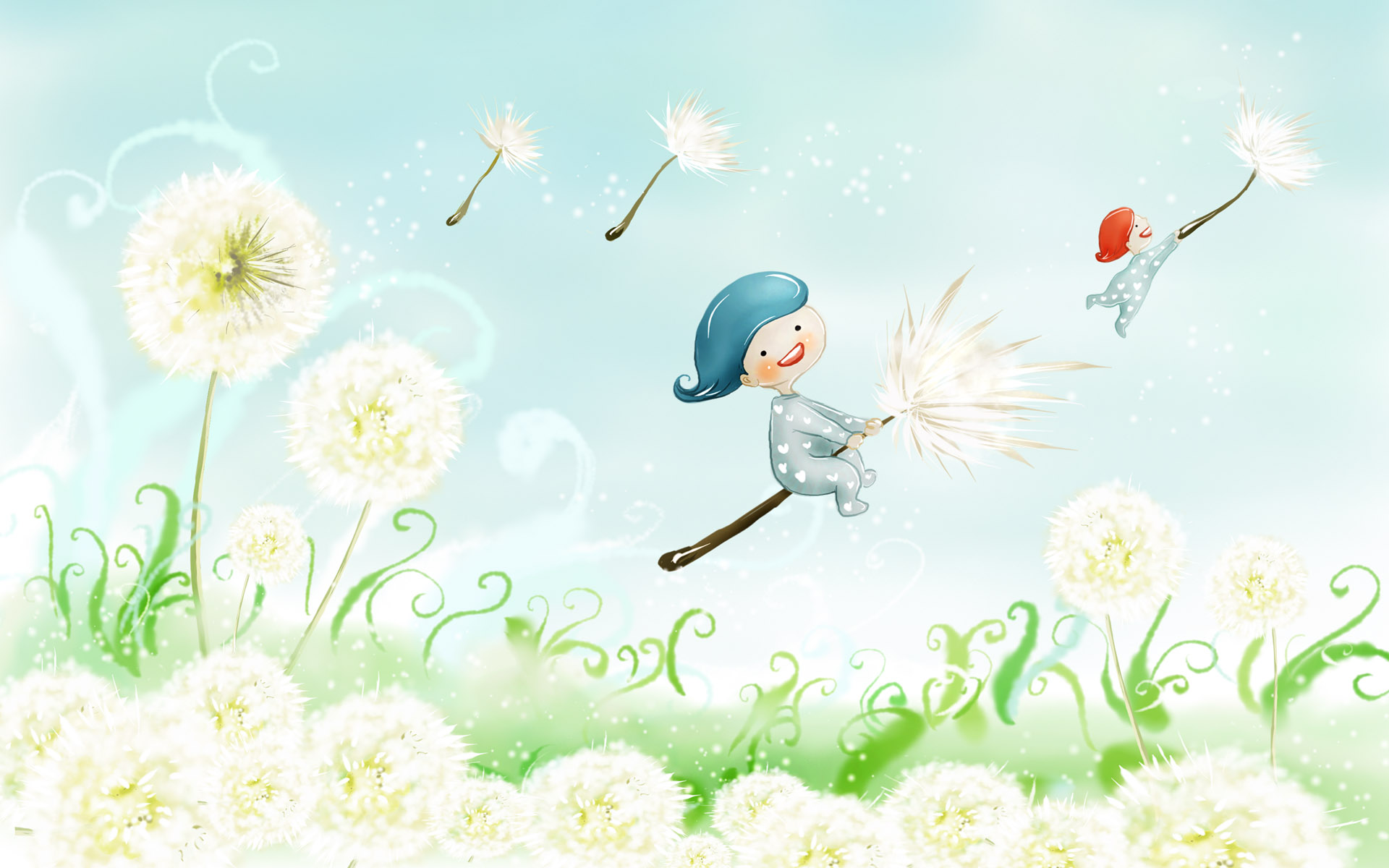 梦幻意境手绘治愈世界自然背景1920x1200