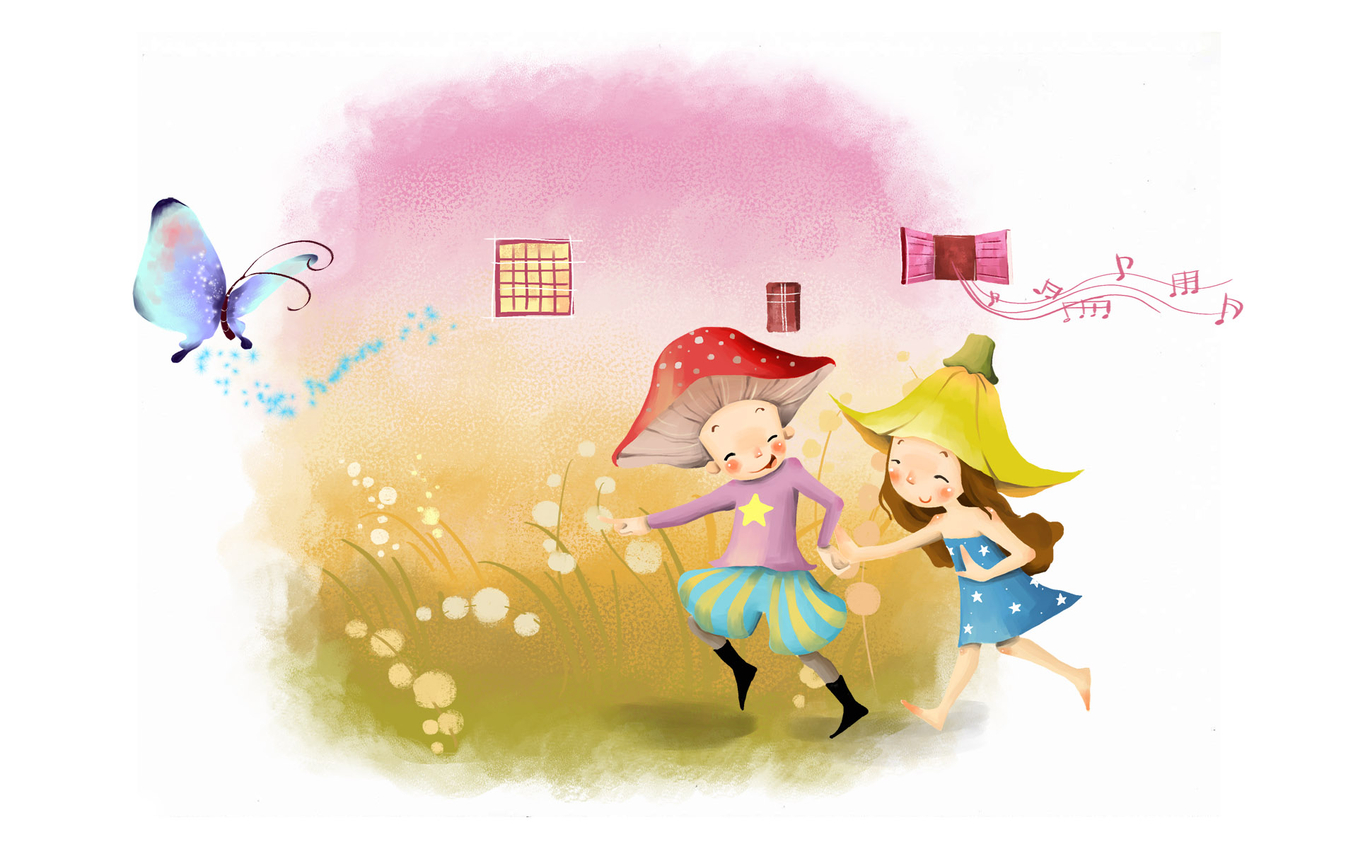 手绘梦幻童年世界宽屏壁纸1920x1200