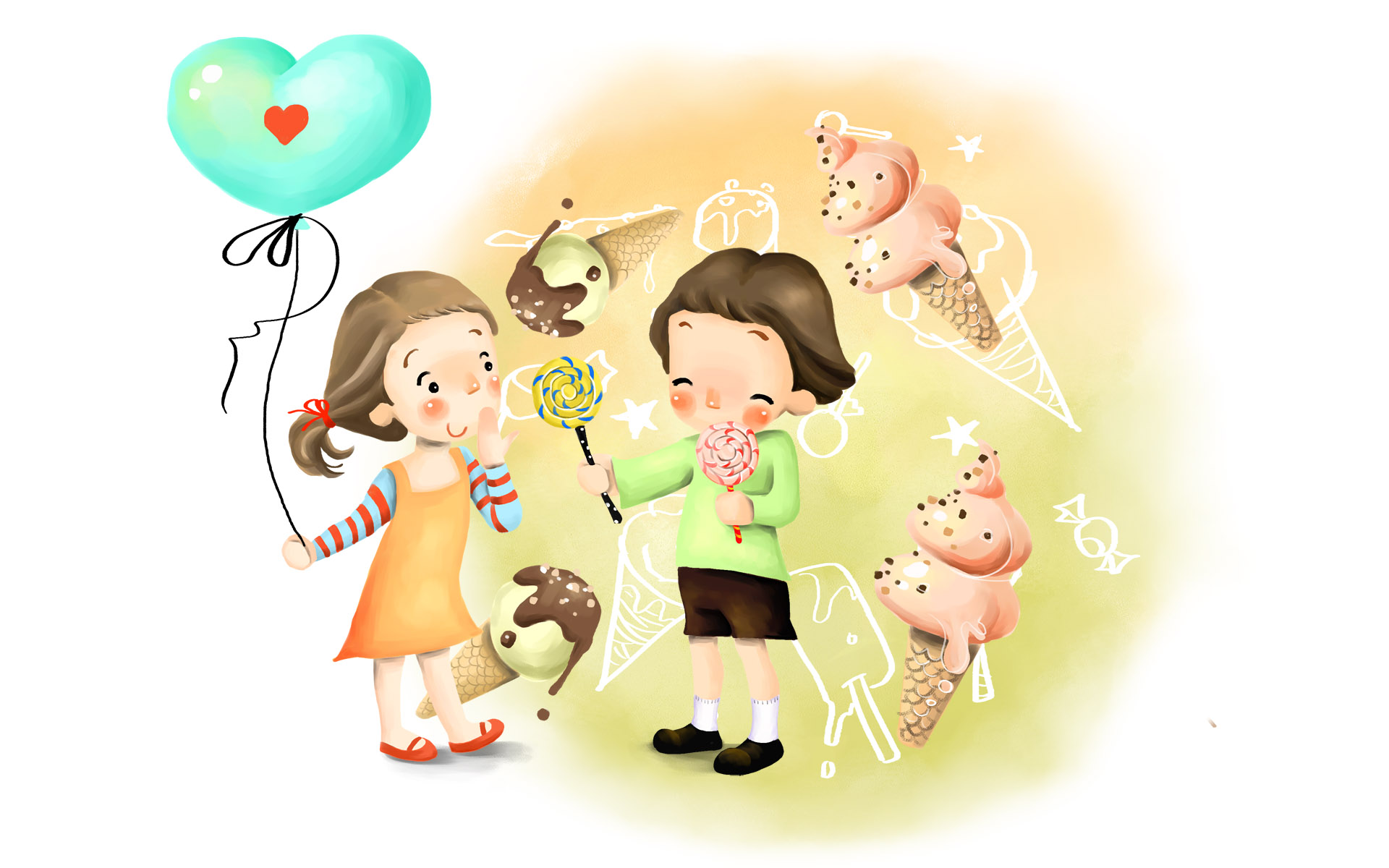 手绘童年回忆梦幻电脑壁纸1920x1200