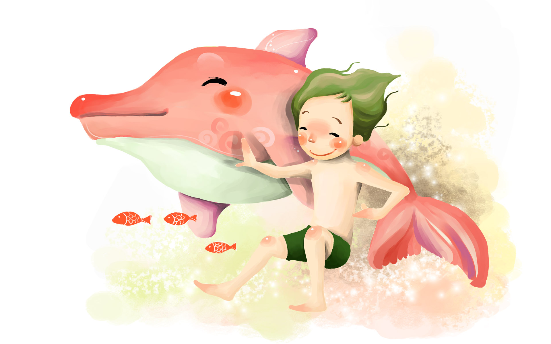 温馨宽屏童年手绘高清壁纸1920x1200