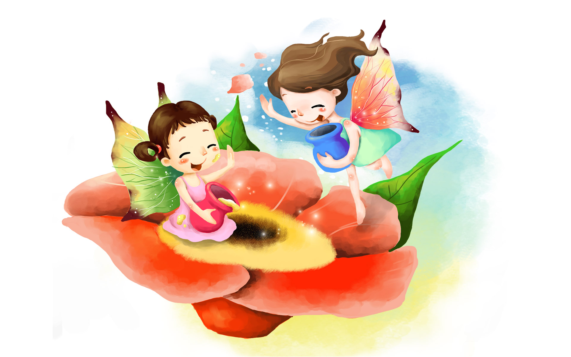 手绘梦幻童年乐园背景壁纸1920x1200