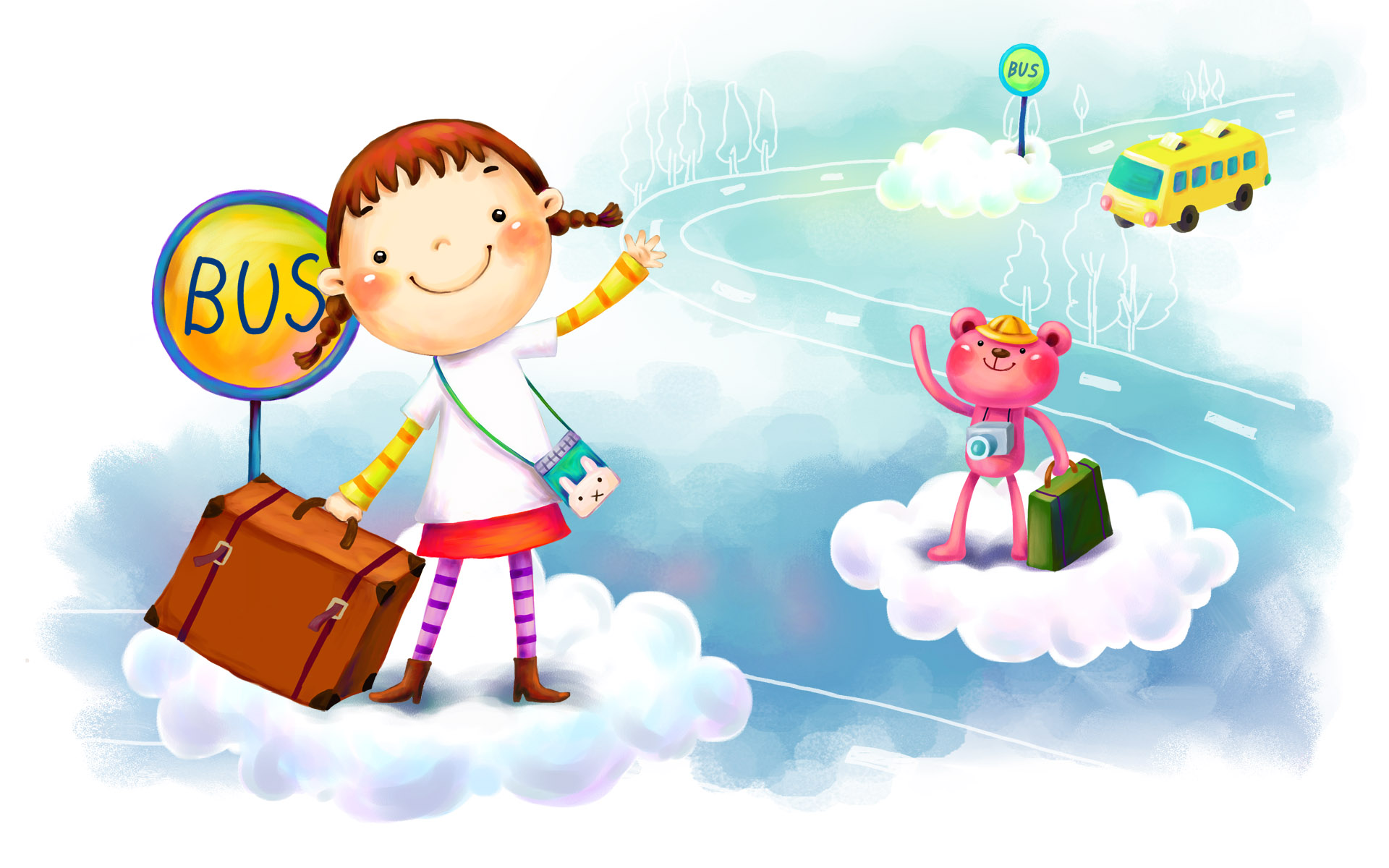 手绘童年温馨乐园高清壁纸1920x1200