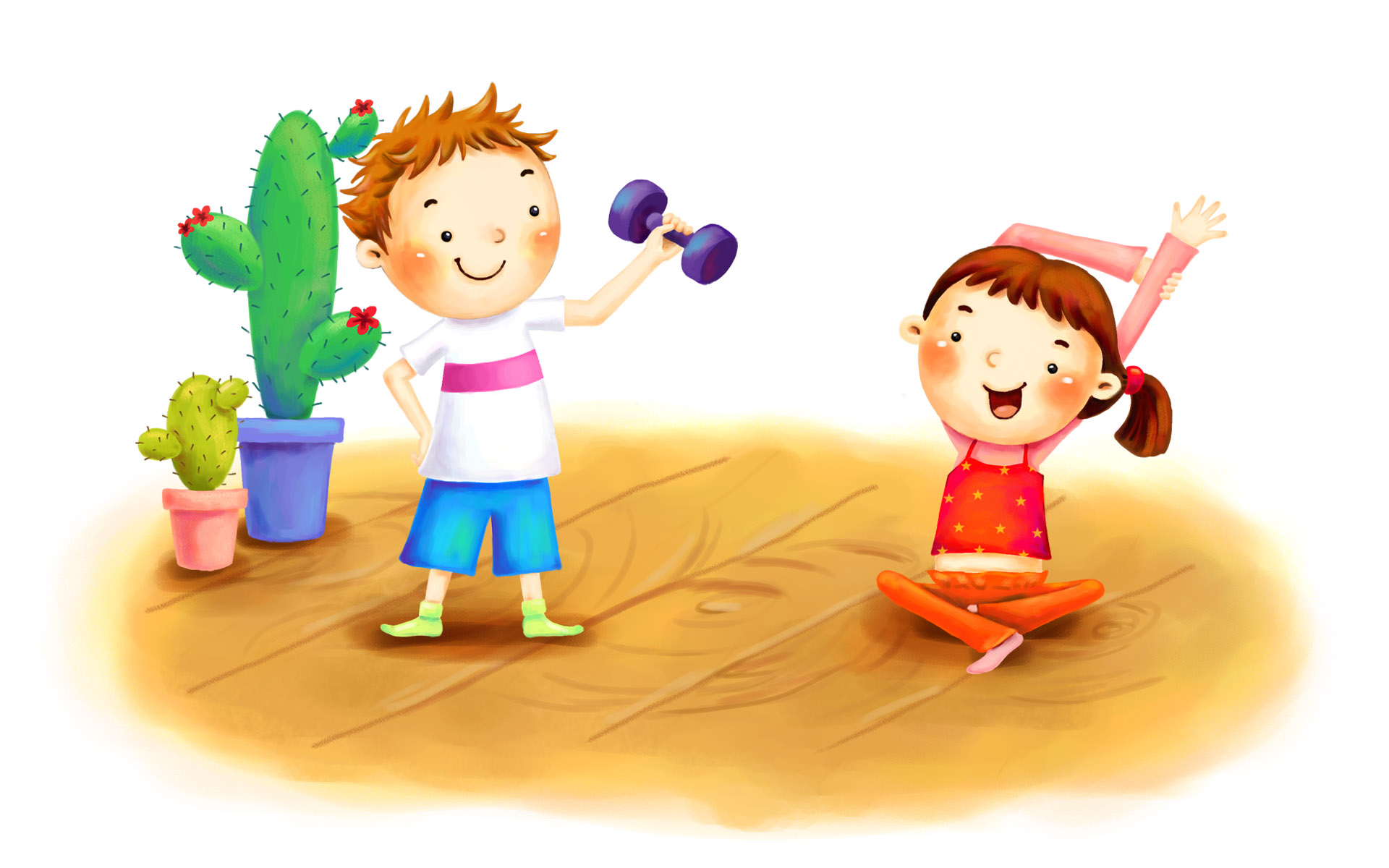 温馨治愈童年手绘幻想桌面1920x1200