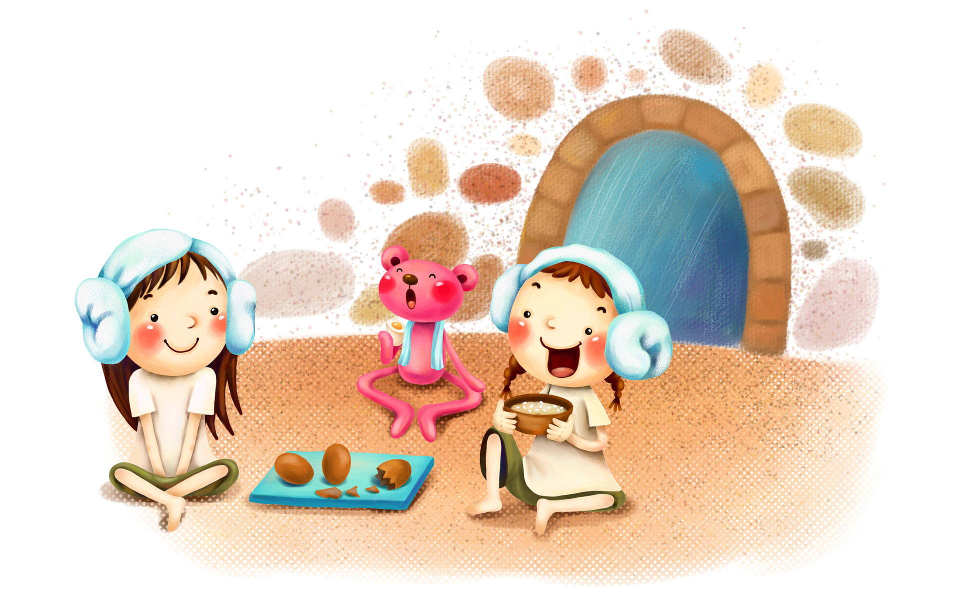 宽屏手绘童年时光回忆壁纸1920x1200