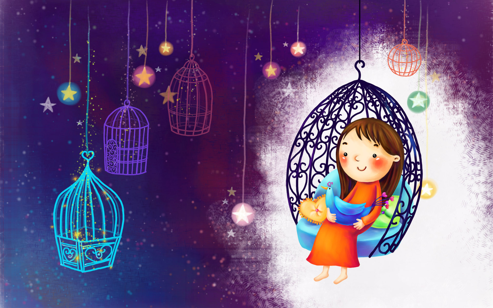 童年梦境手绘记忆治愈背景1920x1200