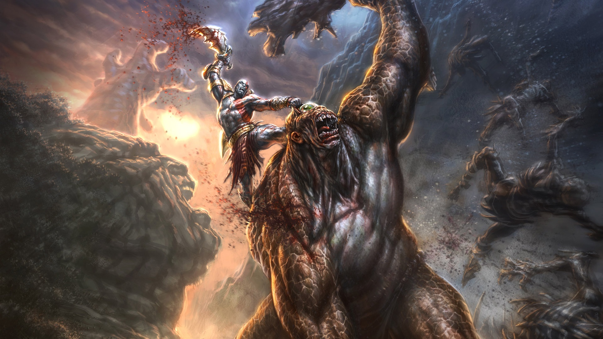 战神高清壁纸黑暗风格战神角色1920x1080