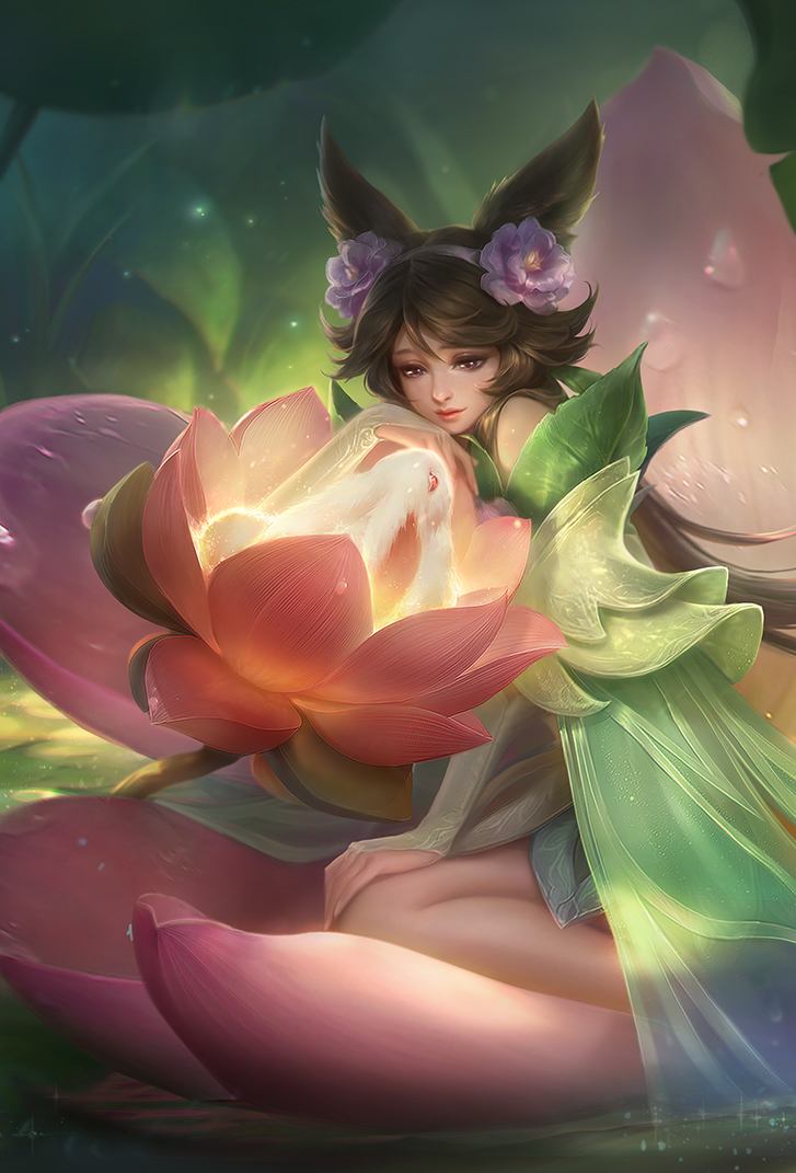 嫦娥王者荣耀皮肤露花倒影高清无水印手机壁纸