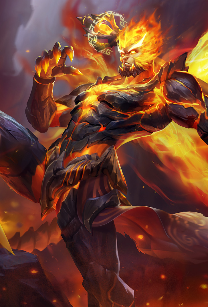 孙悟空王者荣耀皮肤地狱火高清无水印手机壁纸