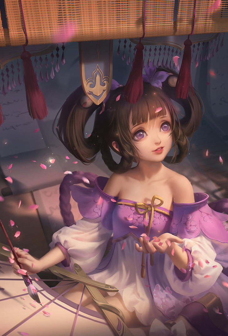 小乔王者荣耀皮肤丁香结高清无水印手机壁纸