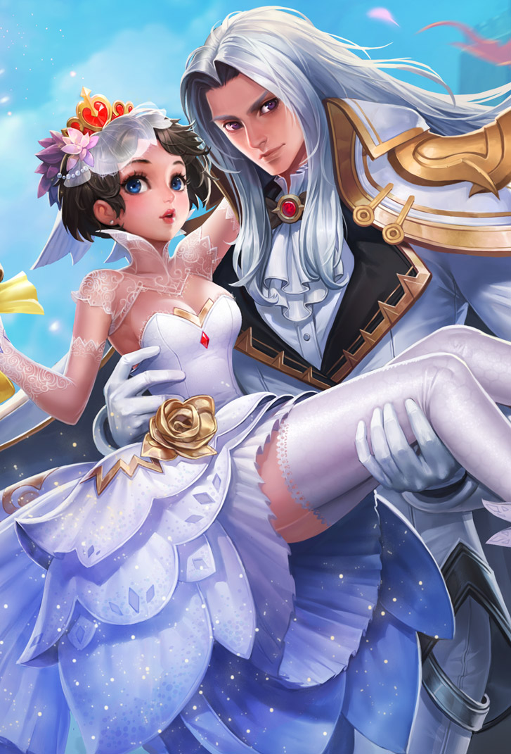 小乔王者荣耀皮肤纯白花嫁高清无水印手机壁纸