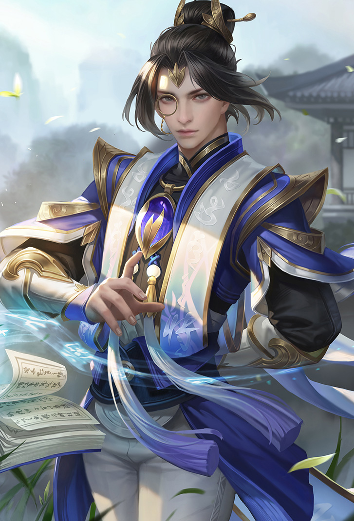 张良王者荣耀皮肤幽兰居士高清无水印手机壁纸
