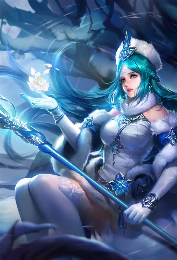 王昭君王者荣耀皮肤冰雪之华高清无水印手机壁纸