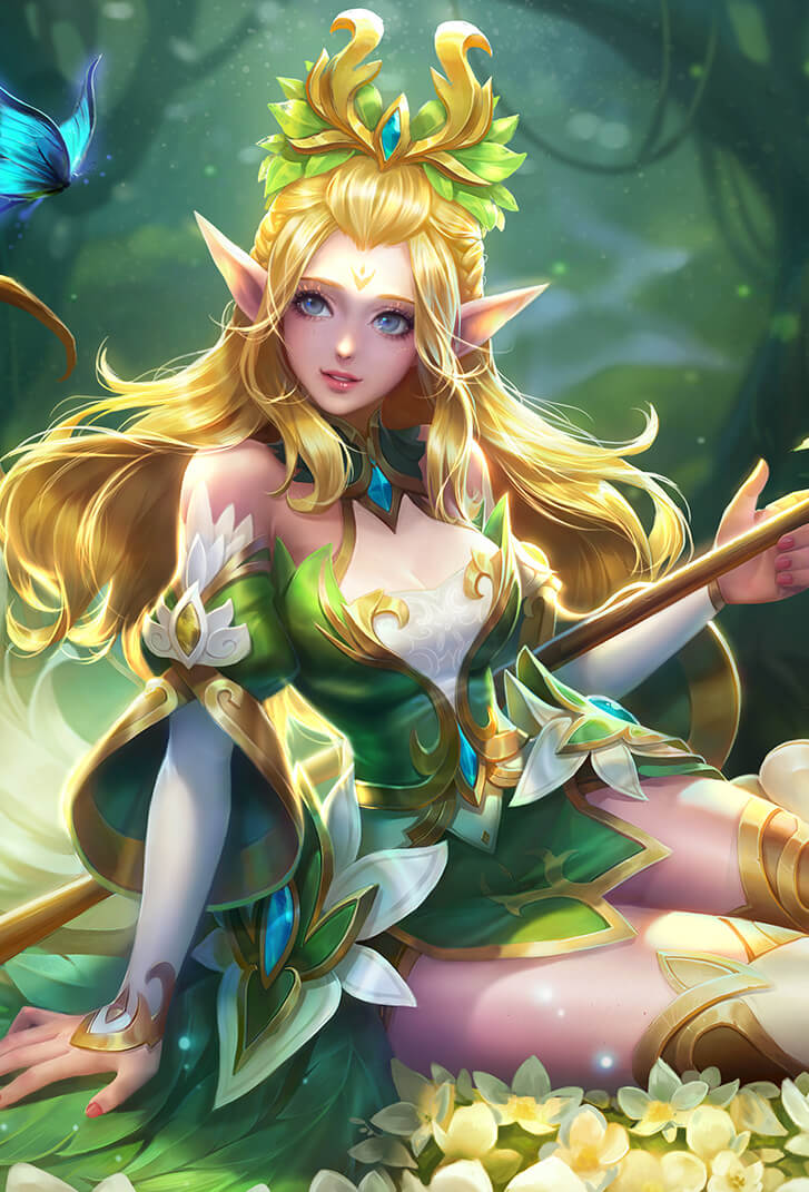 王昭君王者荣耀皮肤精灵公主高清无水印手机壁纸