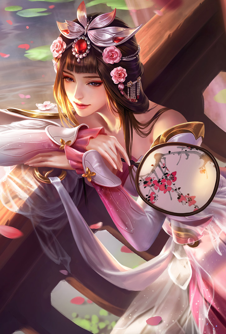 甄姬王者荣耀皮肤游园惊梦高清无水印手机壁纸