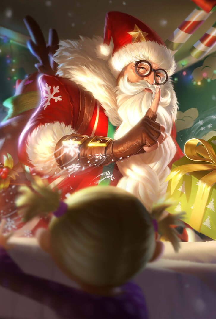 老夫子王者荣耀皮肤圣诞老人高清无水印手机壁纸