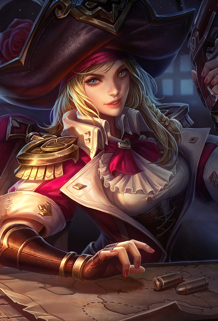 虞姬王者荣耀皮肤加勒比小姐高清无水印手机壁纸