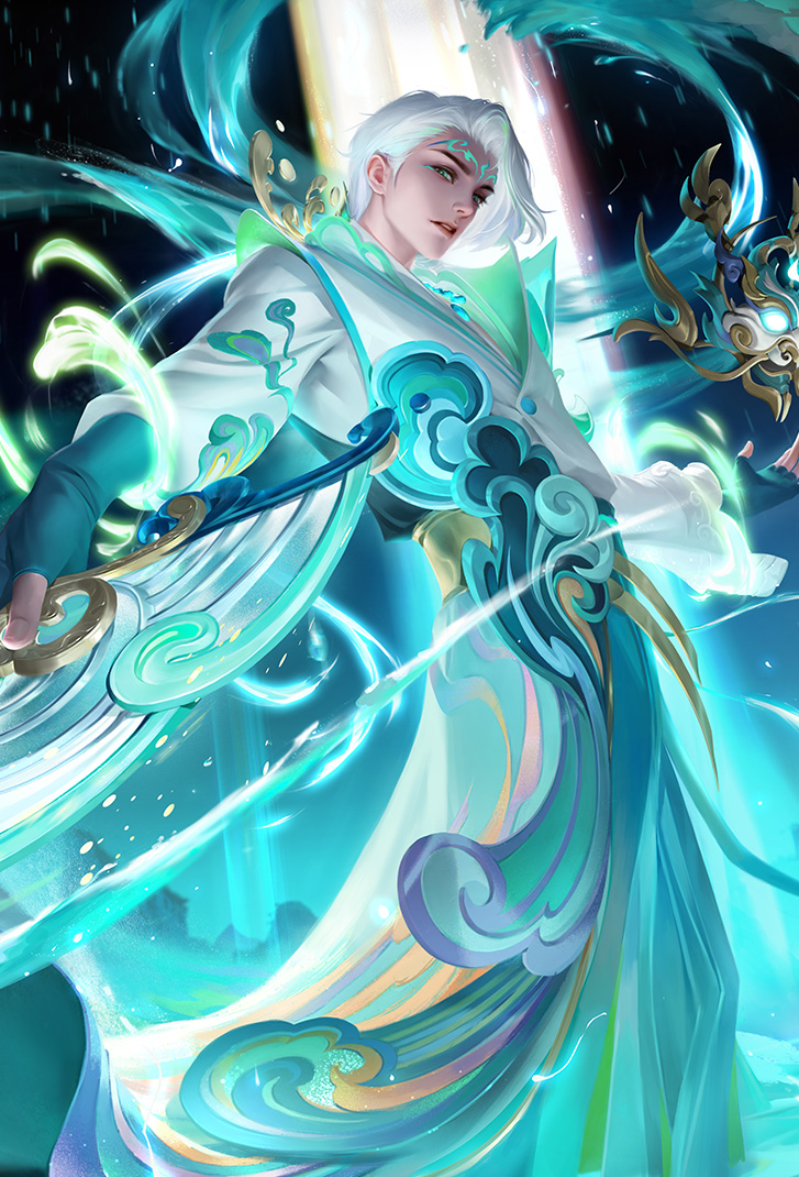 诸葛亮王者荣耀皮肤时雨天司高清无水印手机壁纸