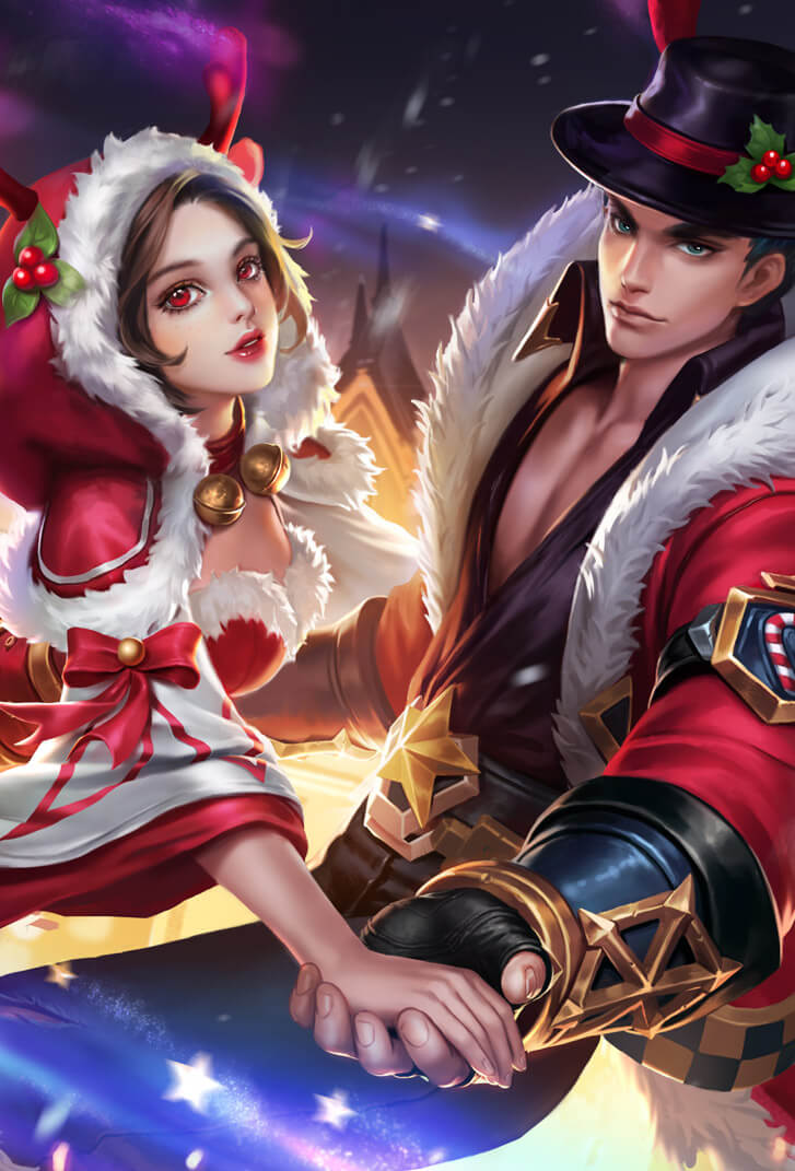 貂蝉王者荣耀皮肤圣诞恋歌高清无水印手机壁纸